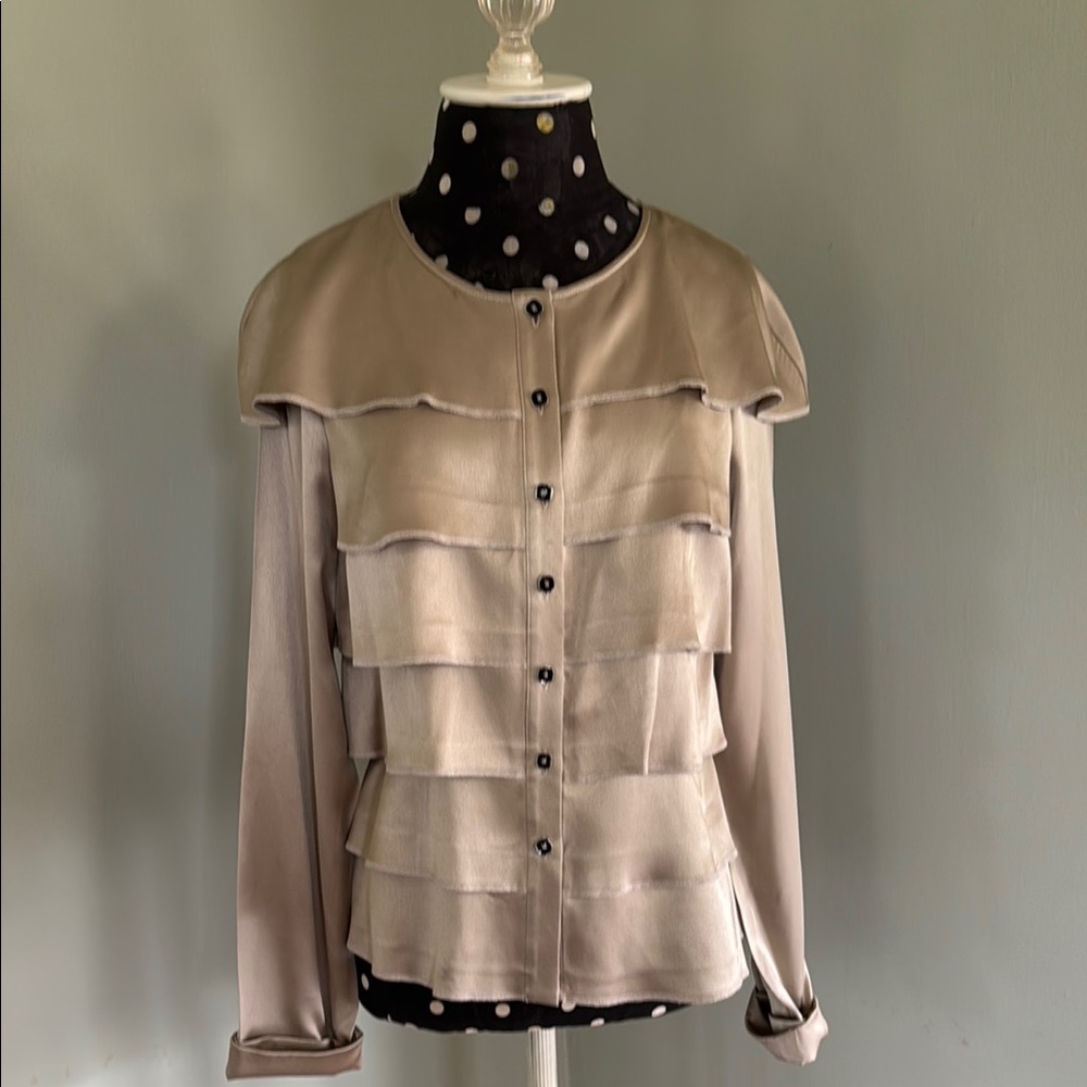Elegant Layered Beige Blouse